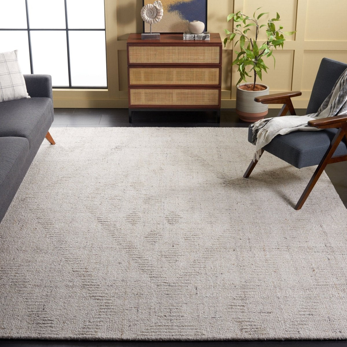 Safavieh Abstract Abt149A Ivory/Grey Rug.