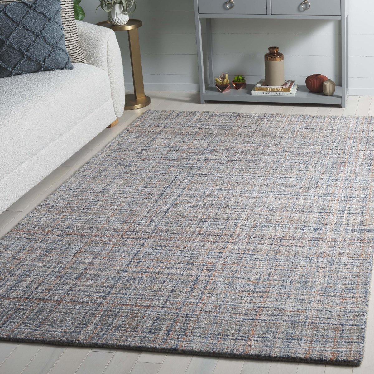 Safavieh Abstract Abt151M Blue/Grey Rug.