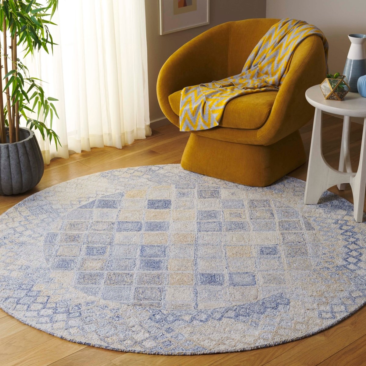 Safavieh Abstract Abt212M Blue/Grey Rug.