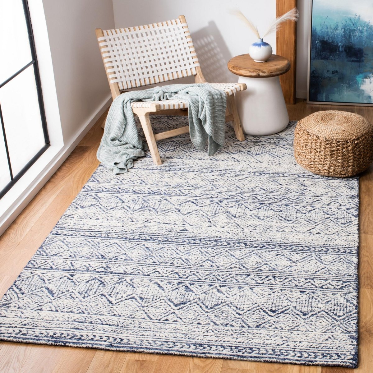 Safavieh Abstract Abt343N Blue/Ivory Rugs.