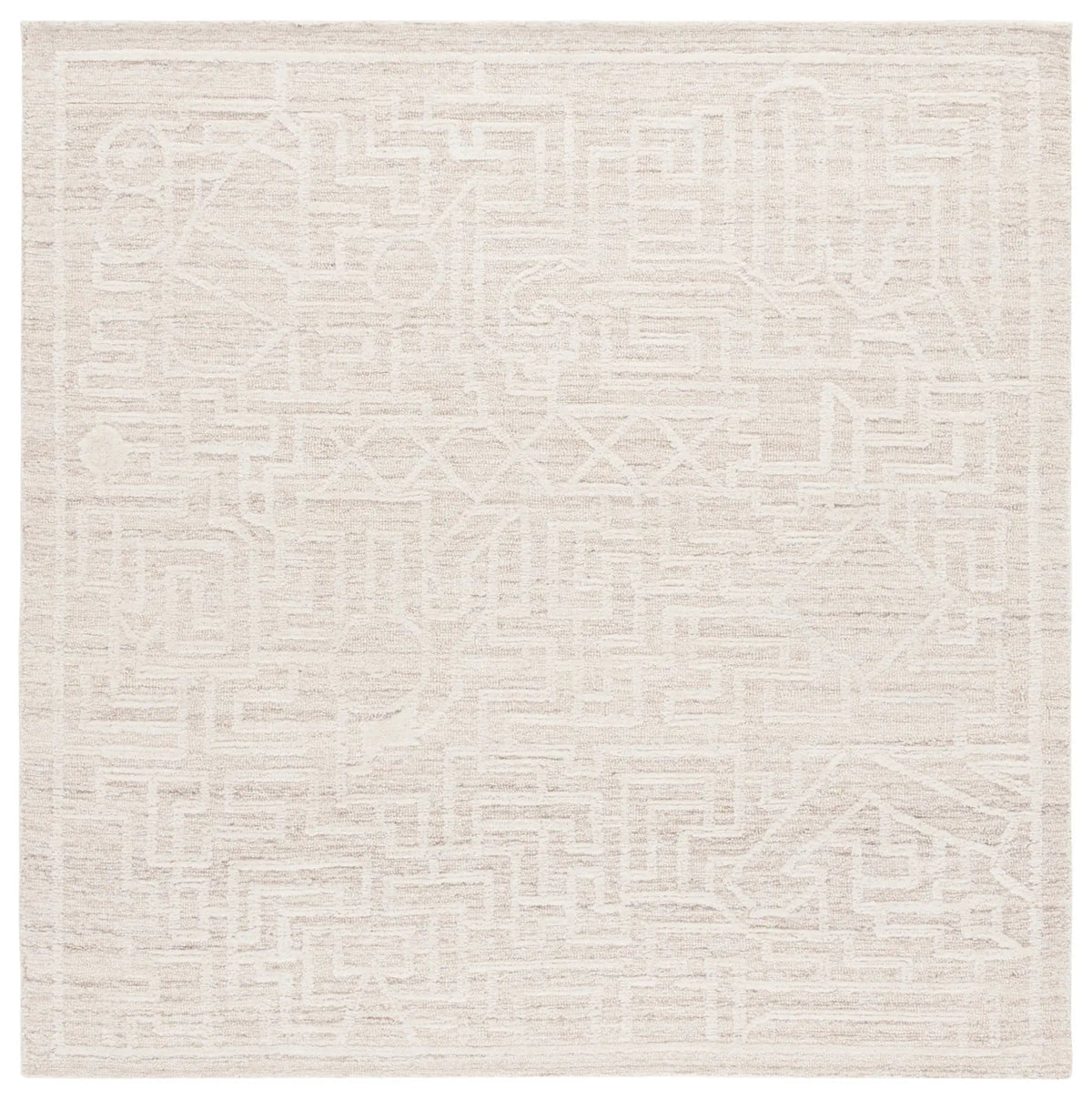 Safavieh Abstract 6'-0" x 6'-0" Rug in Beige / Ivory