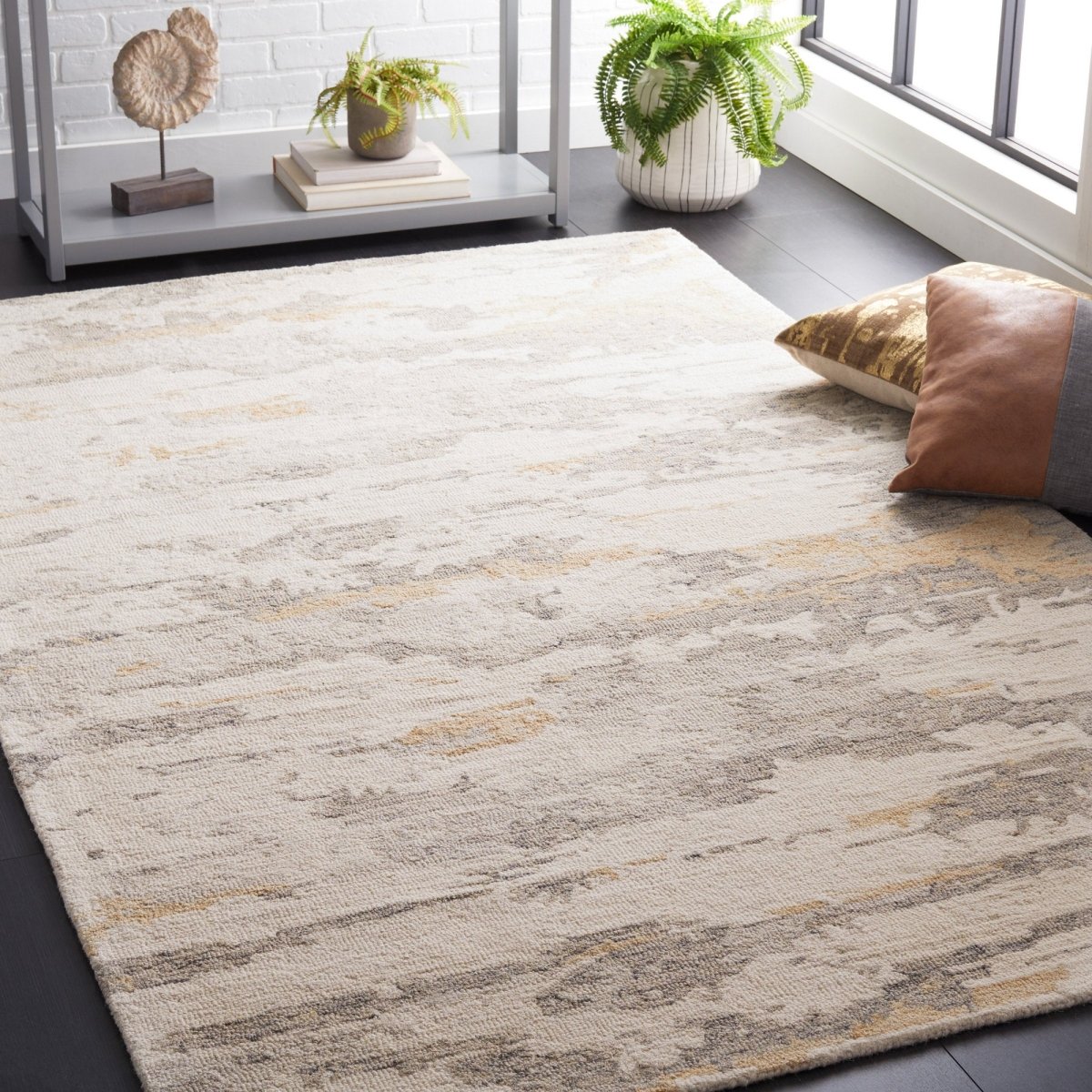 Safavieh Abstract Abt465F Ivory/Grey Rug.