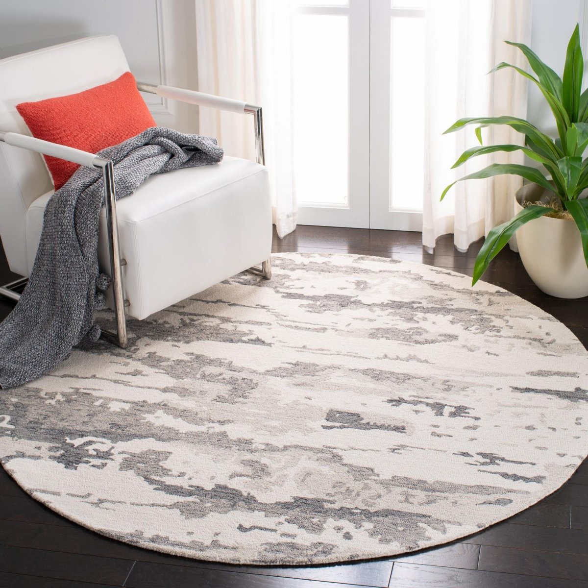 Safavieh Abstract Abt465H Charcoal/Ivory Rug.