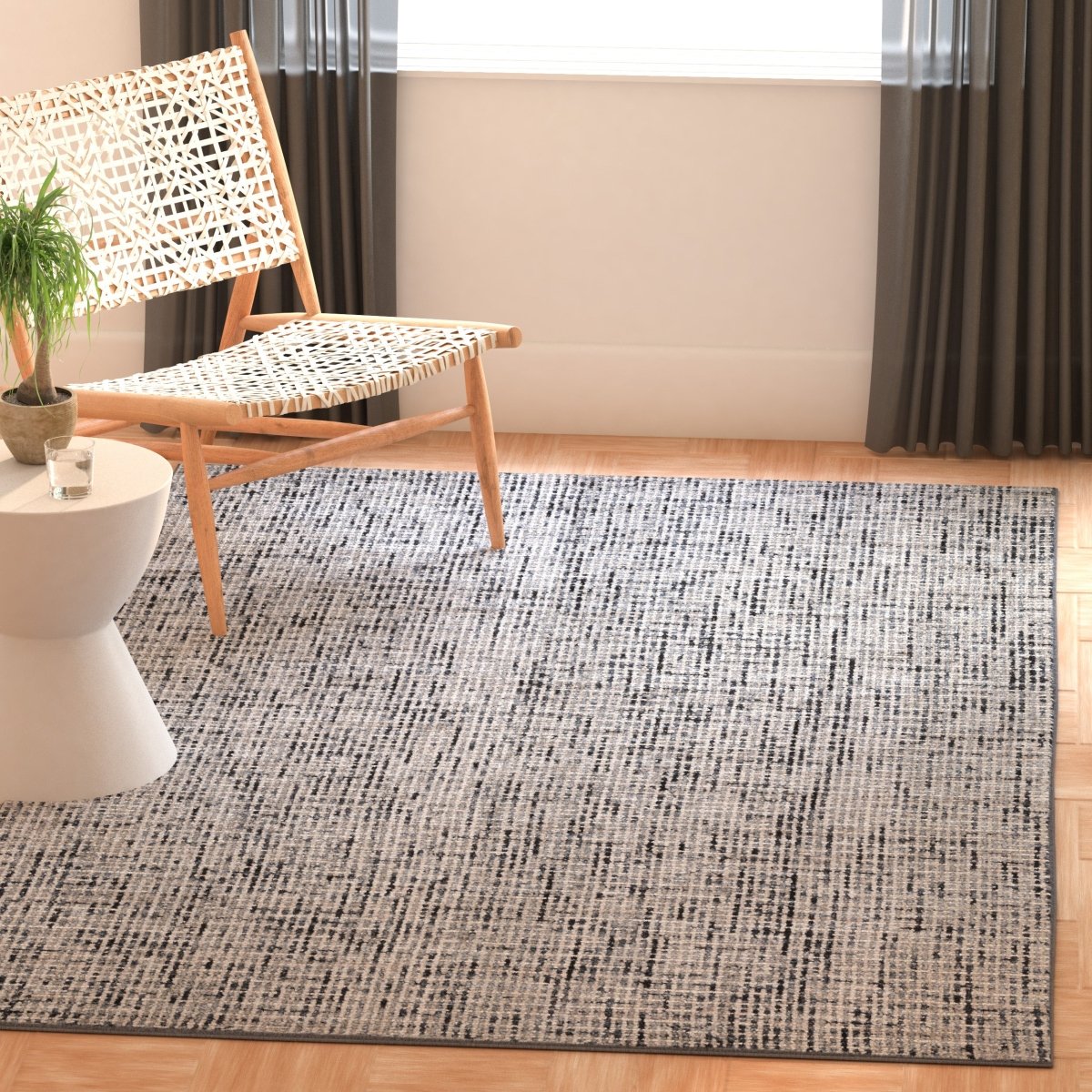 Safavieh Abstract Abt468H Dark Grey/Ivory Rug.