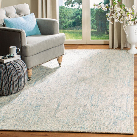 Safavieh Abstract Abt474B Ivory/Light Blue Rugs.