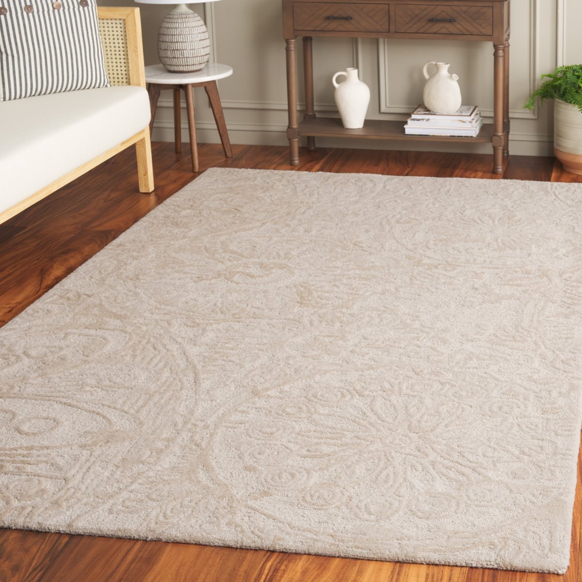 Safavieh Abstract Abt612B Beige/Ivory Rug.