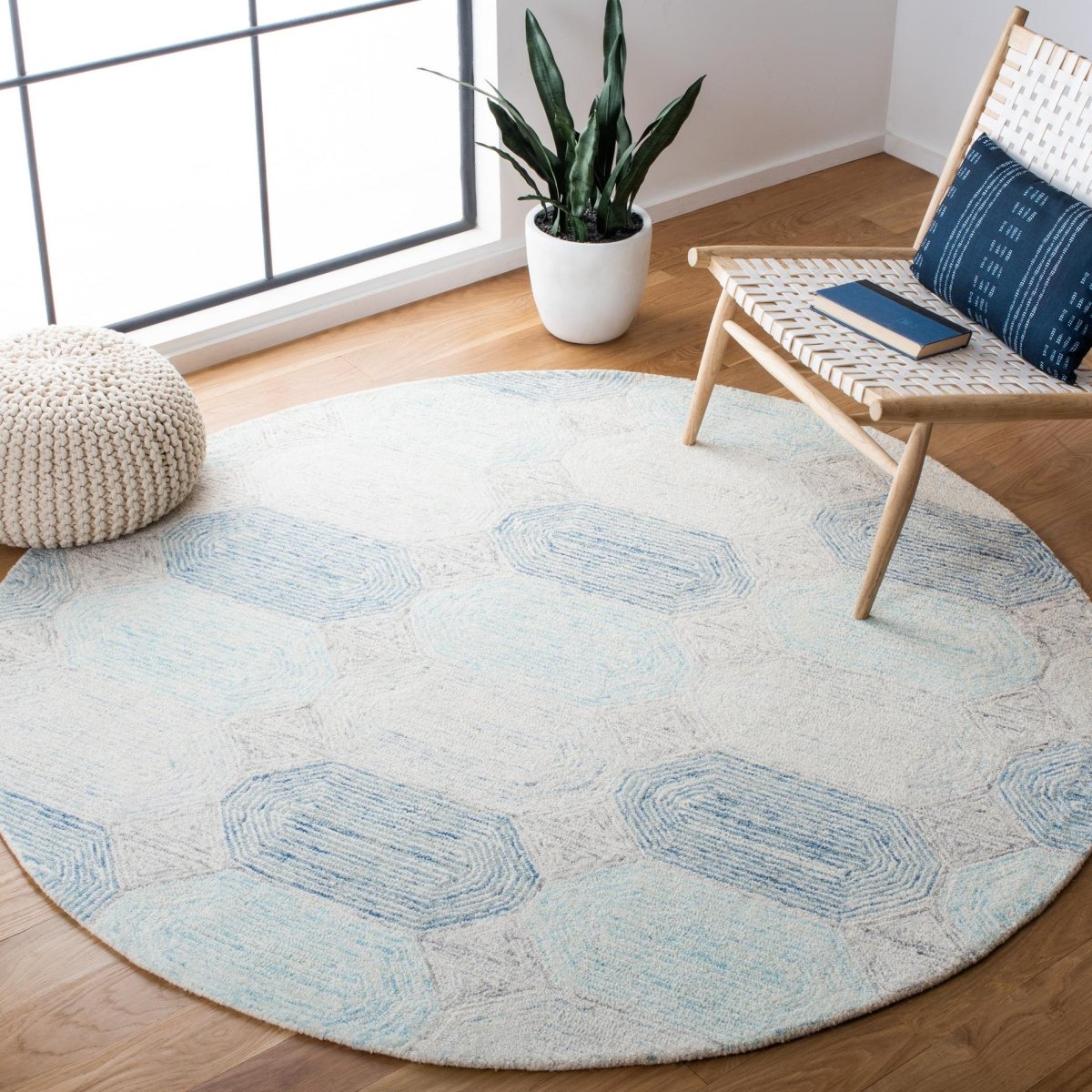 Safavieh Abstract Abt650A Ivory/Blue Rugs.