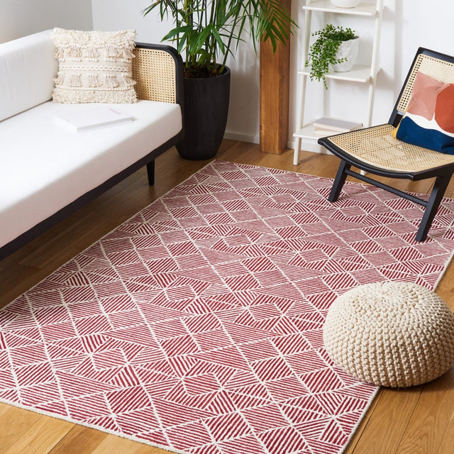 Safavieh Abstract Abt763Q Red/Ivory Rug.