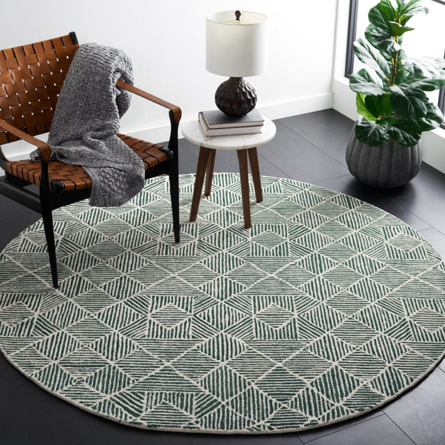 Safavieh Abstract Abt763W Dark Green/Ivory Rug.