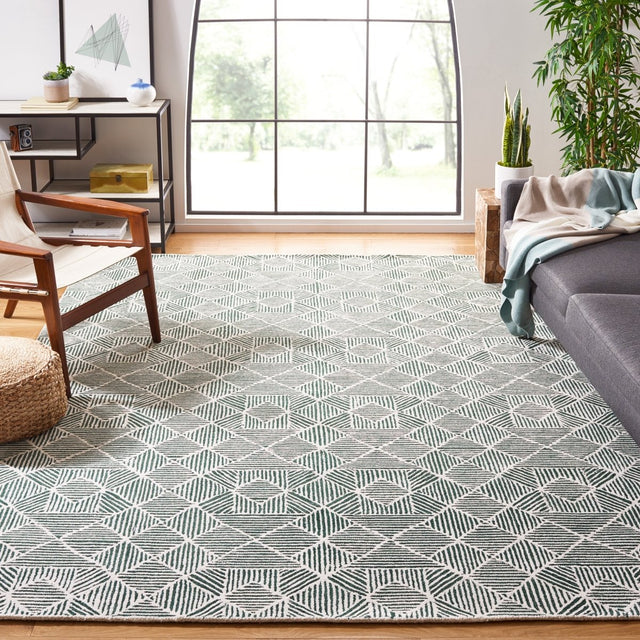 Safavieh Abstract Abt763W Dark Green/Ivory Rug.