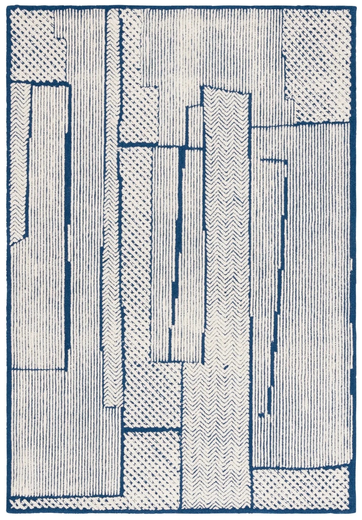 Safavieh Abstract 4'-0" x 6'-0" Rug in Ivory / Navy