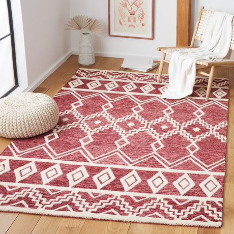 Safavieh Abstract Abt851Q Red/Ivory Rug.