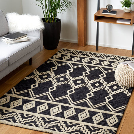 Safavieh Abstract Abt851Z Black/Ivory Rugs.
