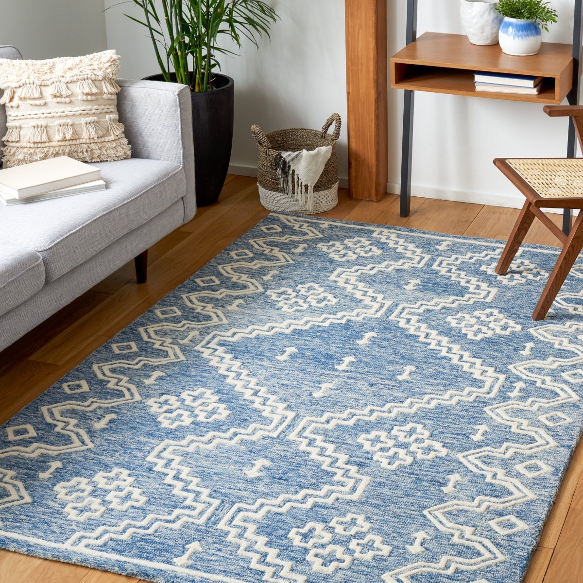 Safavieh Abstract Abt852M Blue/Ivory Rugs.