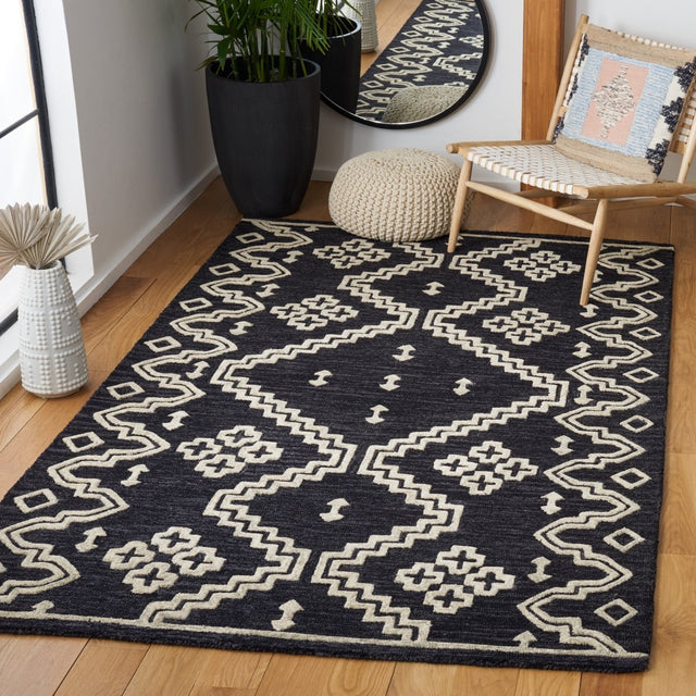 Safavieh Abstract Abt852Z Black/Ivory Rug.