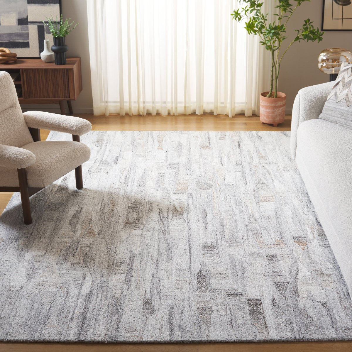 Safavieh Abstract Abt878B Beige/Brown Rug.