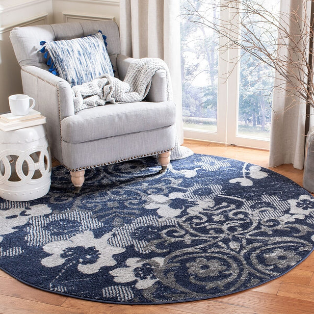 Safavieh Adirondack Adr114N Navy/Silver Rug.