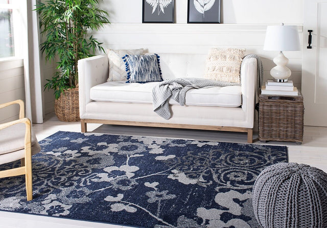 Safavieh Adirondack Adr114N Navy/Silver Rug.