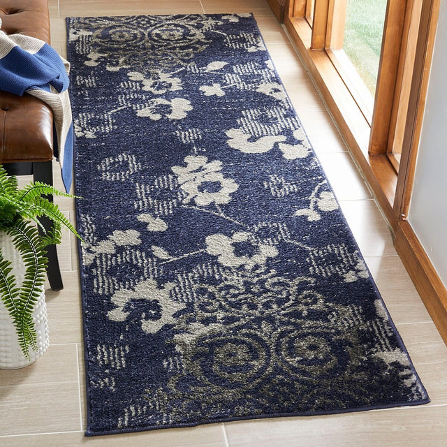 Safavieh Adirondack Adr114N Navy/Silver Rug.