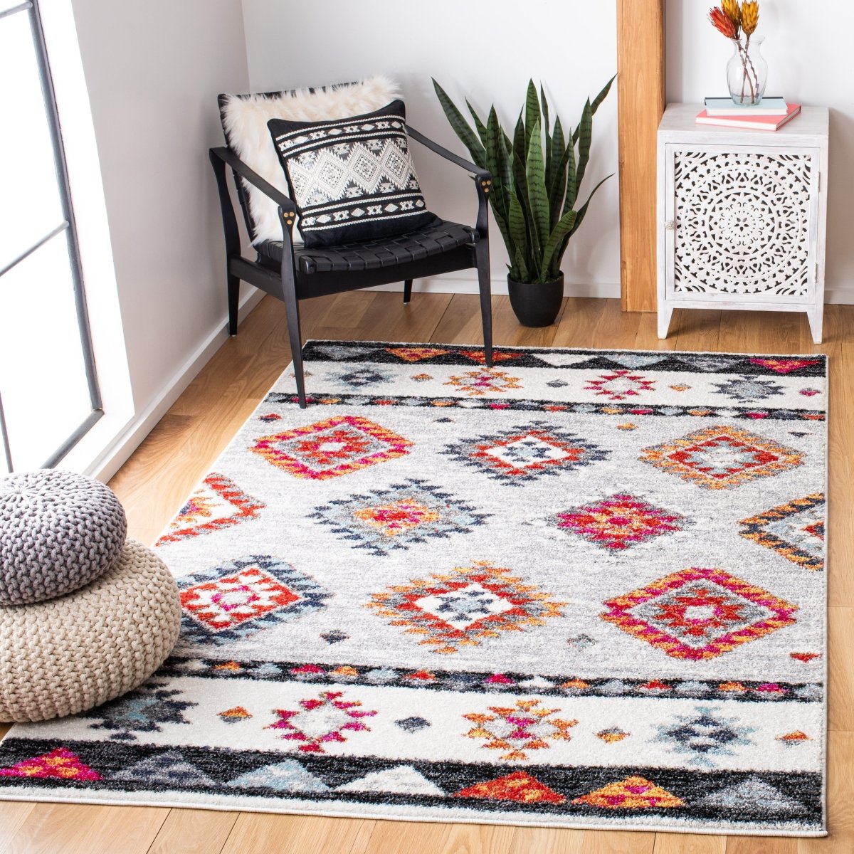 Safavieh Adirondack Adr245F Grey/Red Rugs.