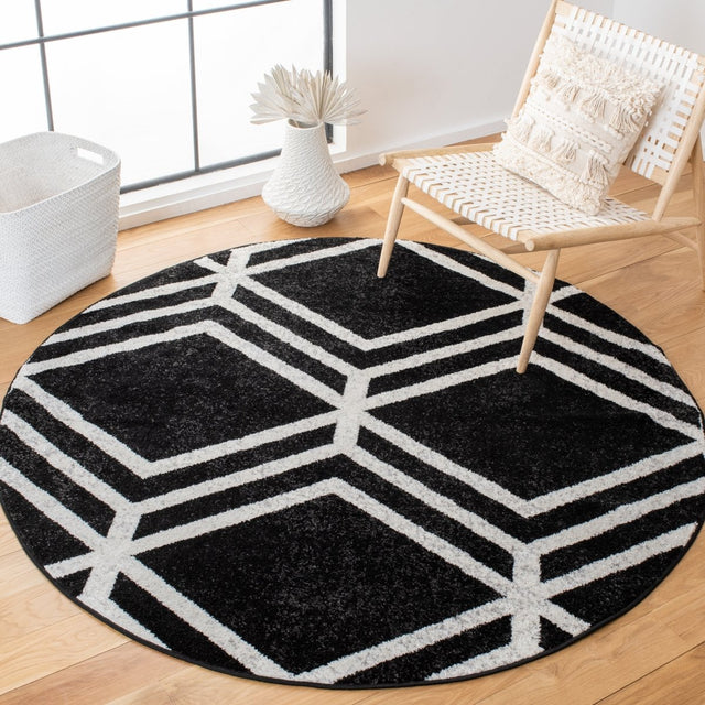 Safavieh Adirondack Adr253H Black/Ivory Rugs.