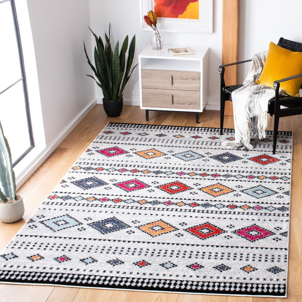 Safavieh Adirondack Adr279F Light Grey/Black Rugs.