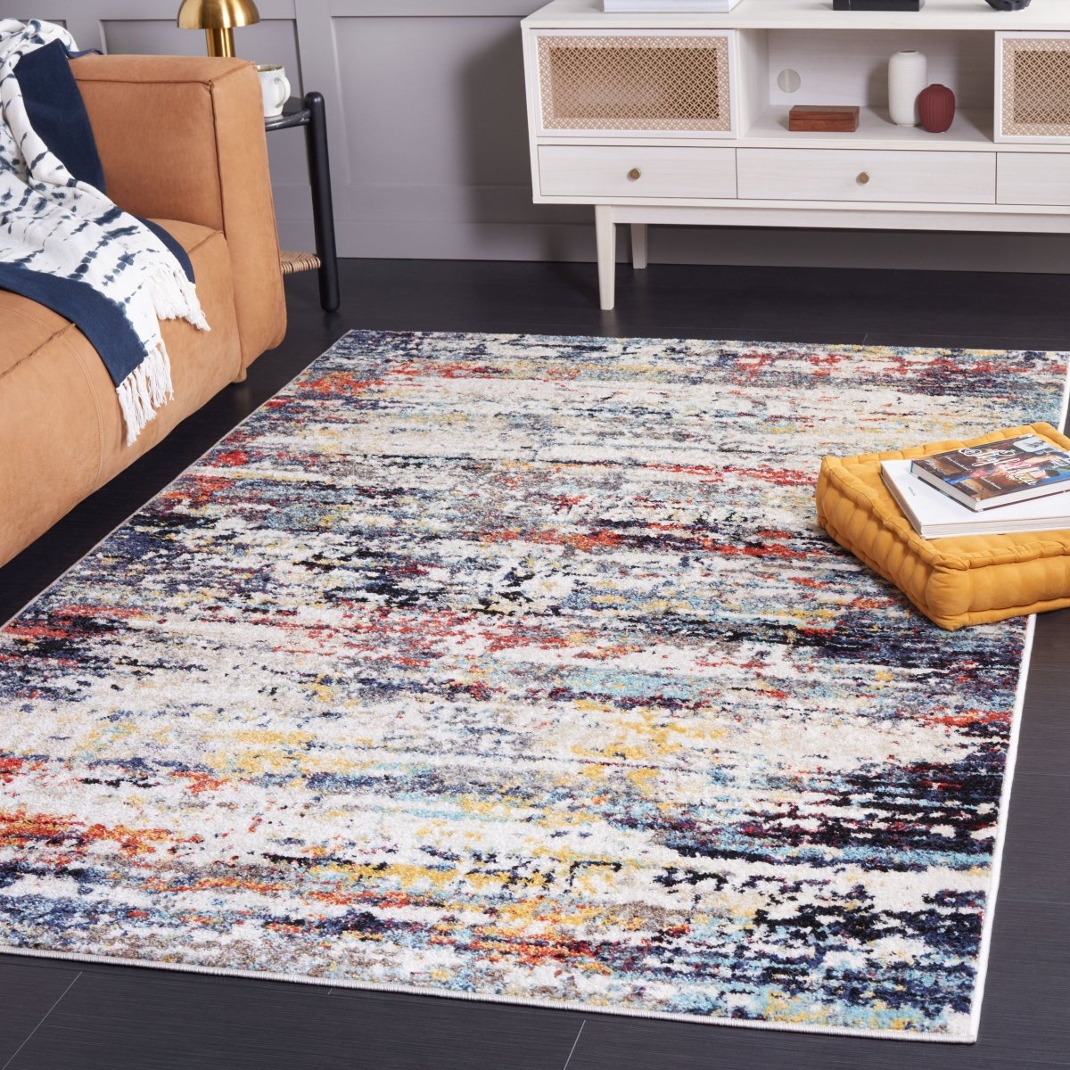 Safavieh Adirondack Adr290A Ivory/Navy Rust Rug.