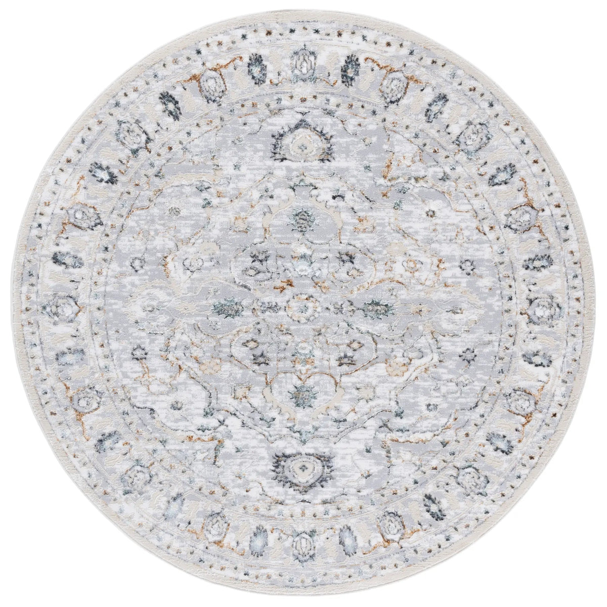 Safavieh Alenia 100 6'-7" x 6'-7" Rug in Grey / Beige Gold
