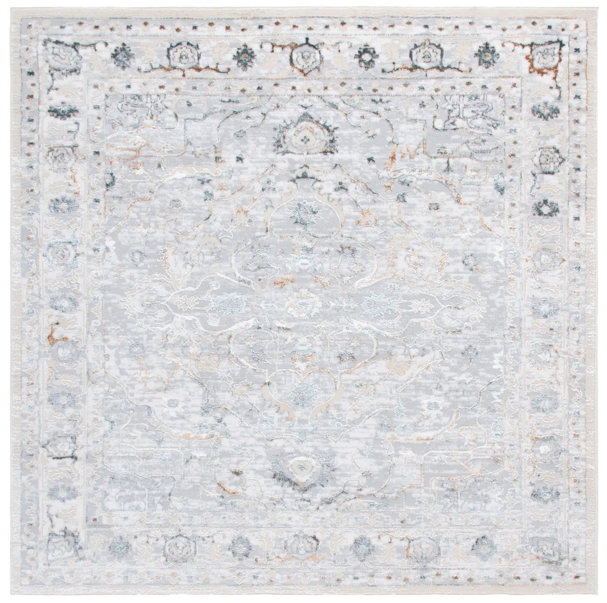 Safavieh Alenia 100 6'-7" x 6'-7" Rug in Grey / Beige Gold