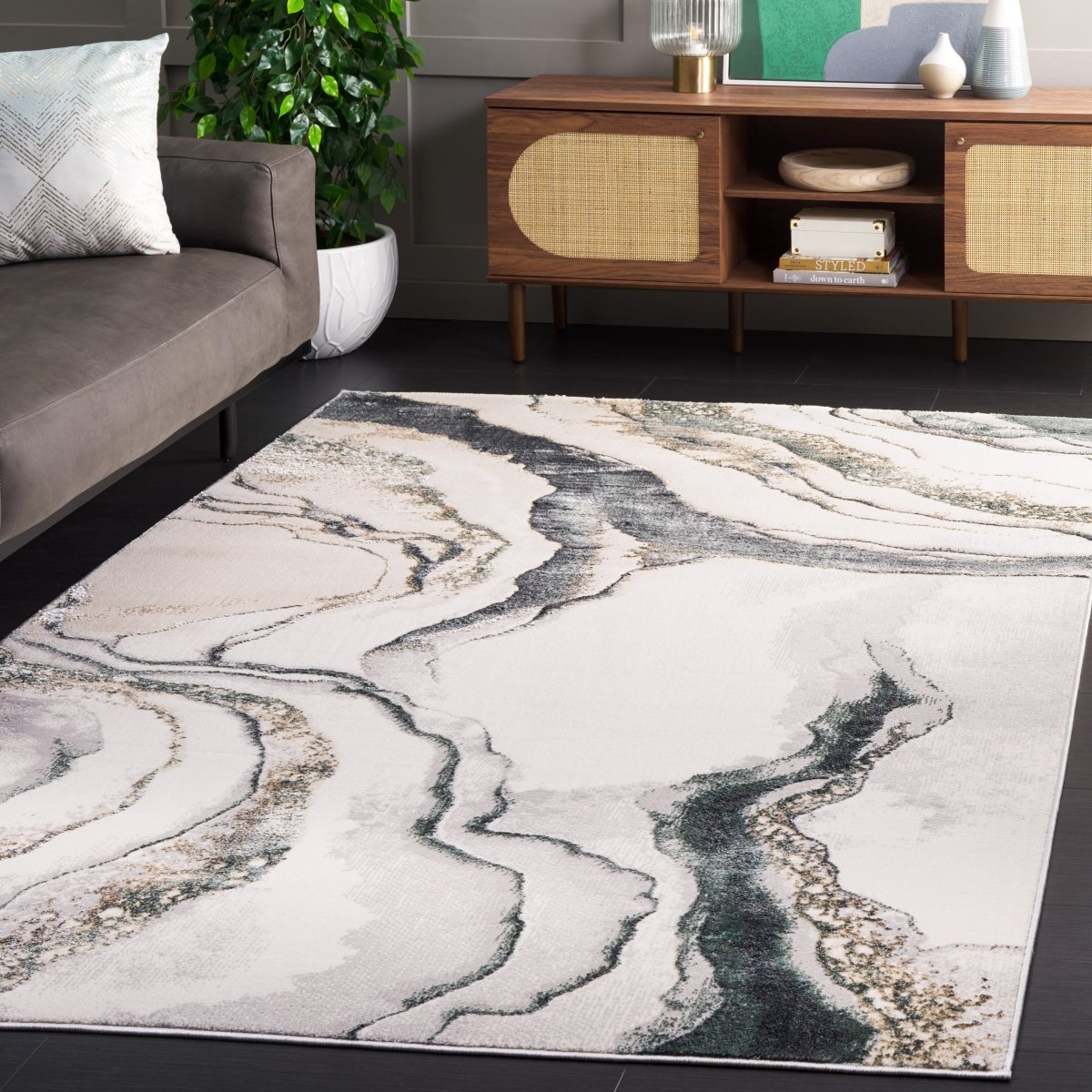 Safavieh Alenia Aln104F Grey/Blue Rug.
