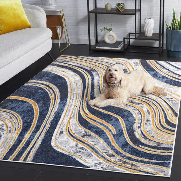 Safavieh Amelia Ala714M Blue/Gold Rug.