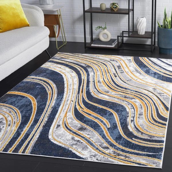 Safavieh Amelia Ala714M Blue/Gold Rug.