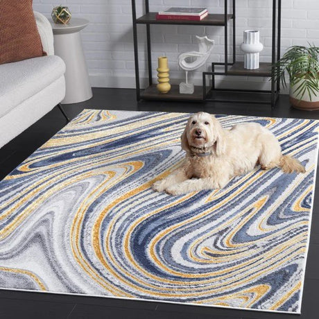 Safavieh Amelia Ala715M Blue/Gold Rug.