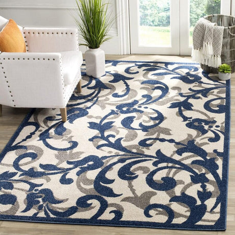 Safavieh Amherst Amt428M Ivory / Navy Rugs.