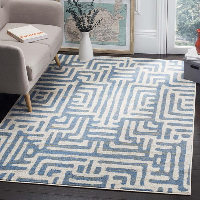 Safavieh Amsterdam Ams106C Ivory/Light Blue Rug.