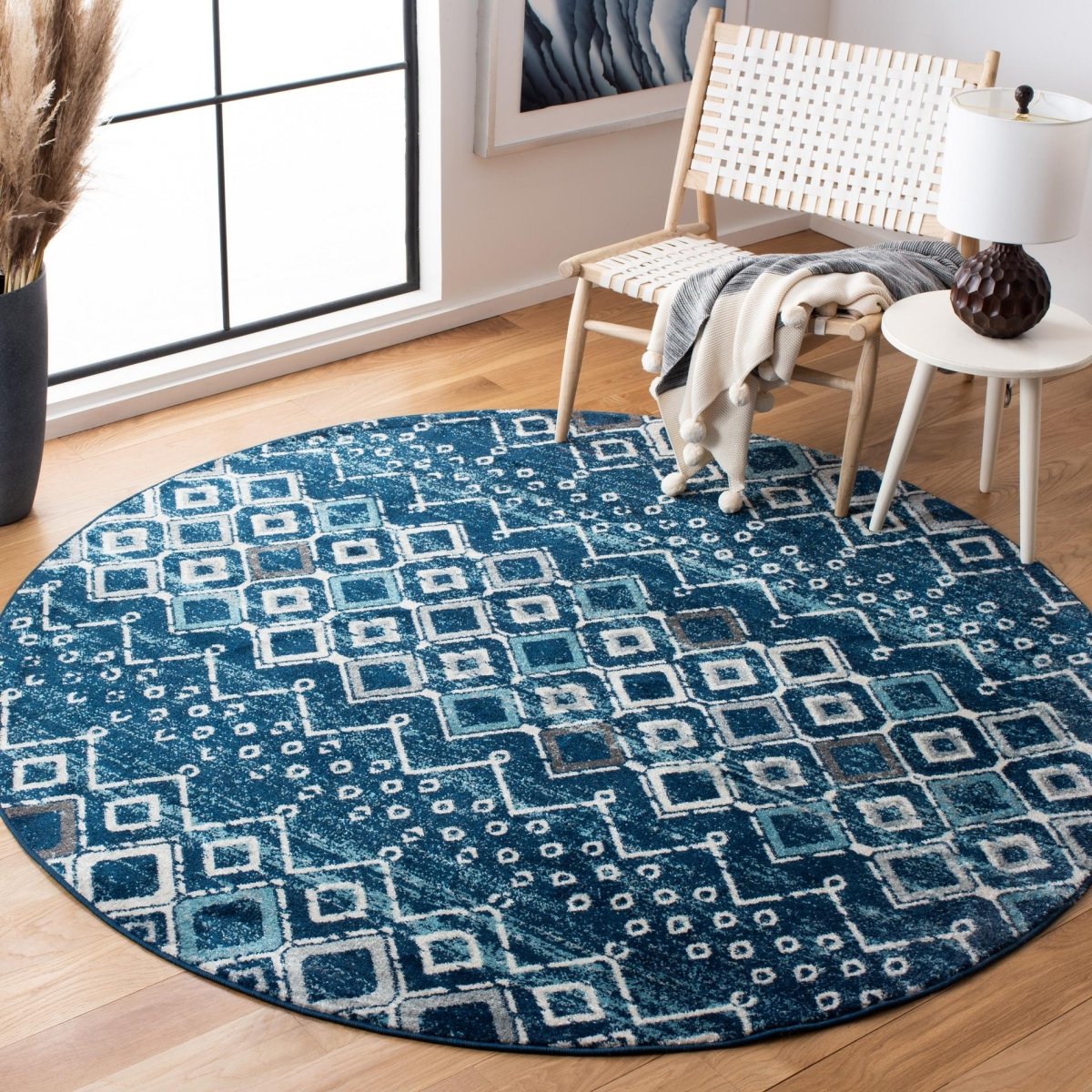 Safavieh Amsterdam Ams108N Navy/Beige Rugs.
