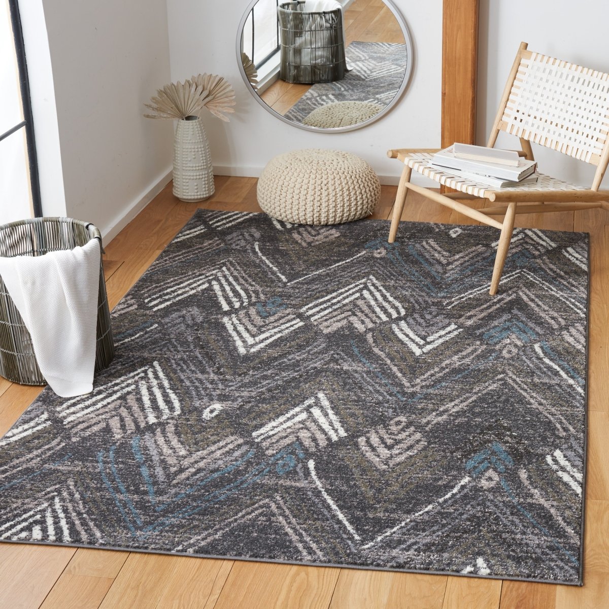 Safavieh Amsterdam Ams110F Dark Grey/Grey Rug.