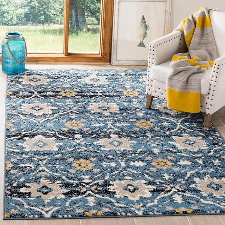 Safavieh Amsterdam Ams113M Blue / Creme Rugs.