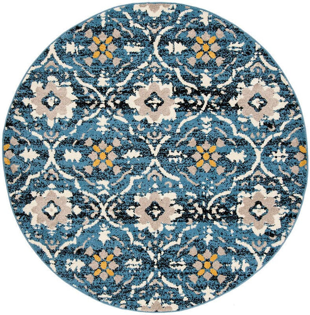 Safavieh Amsterdam Ams113M Blue / Creme Rugs.