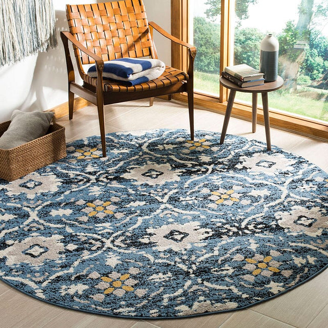 Safavieh Amsterdam Ams113M Blue / Creme Rugs.