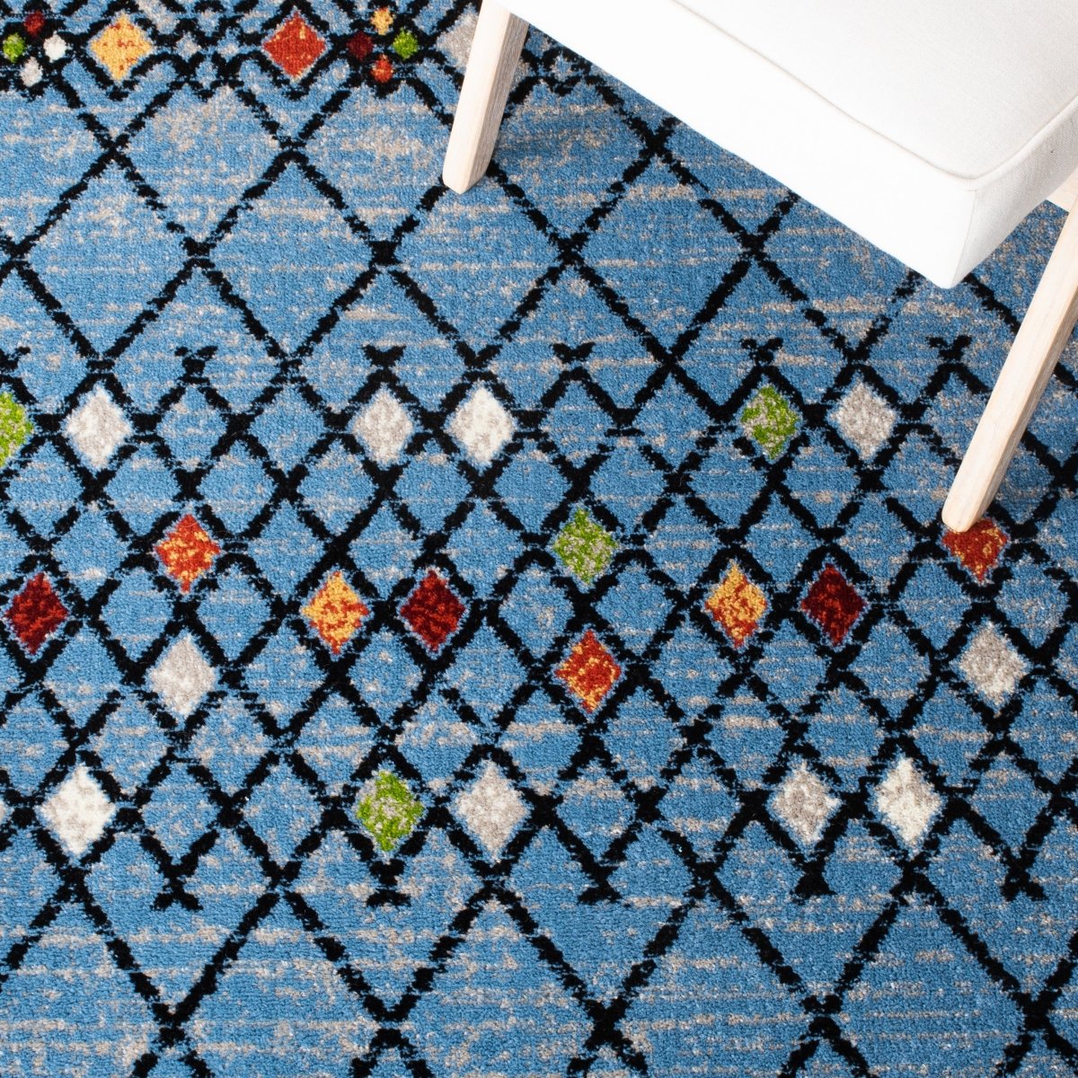Safavieh Amsterdam Ams115M Blue/Ivory Rugs.