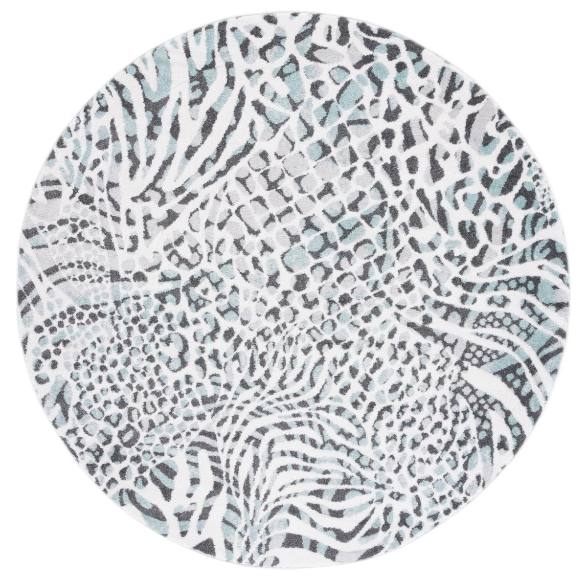 Safavieh Amsterdam Ams187K Ivory/Teal Rug.