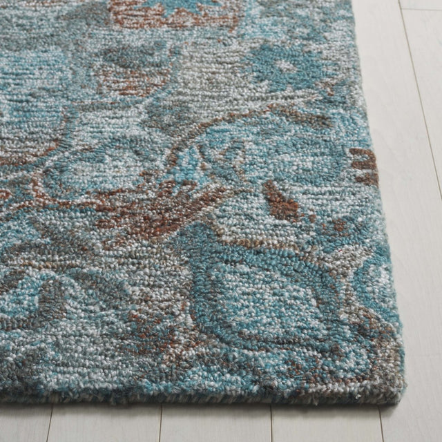 Safavieh Anatolia An407L Turquoise/Brown Rug.