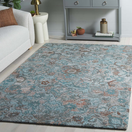 Safavieh Anatolia An407L Turquoise/Brown Rug.