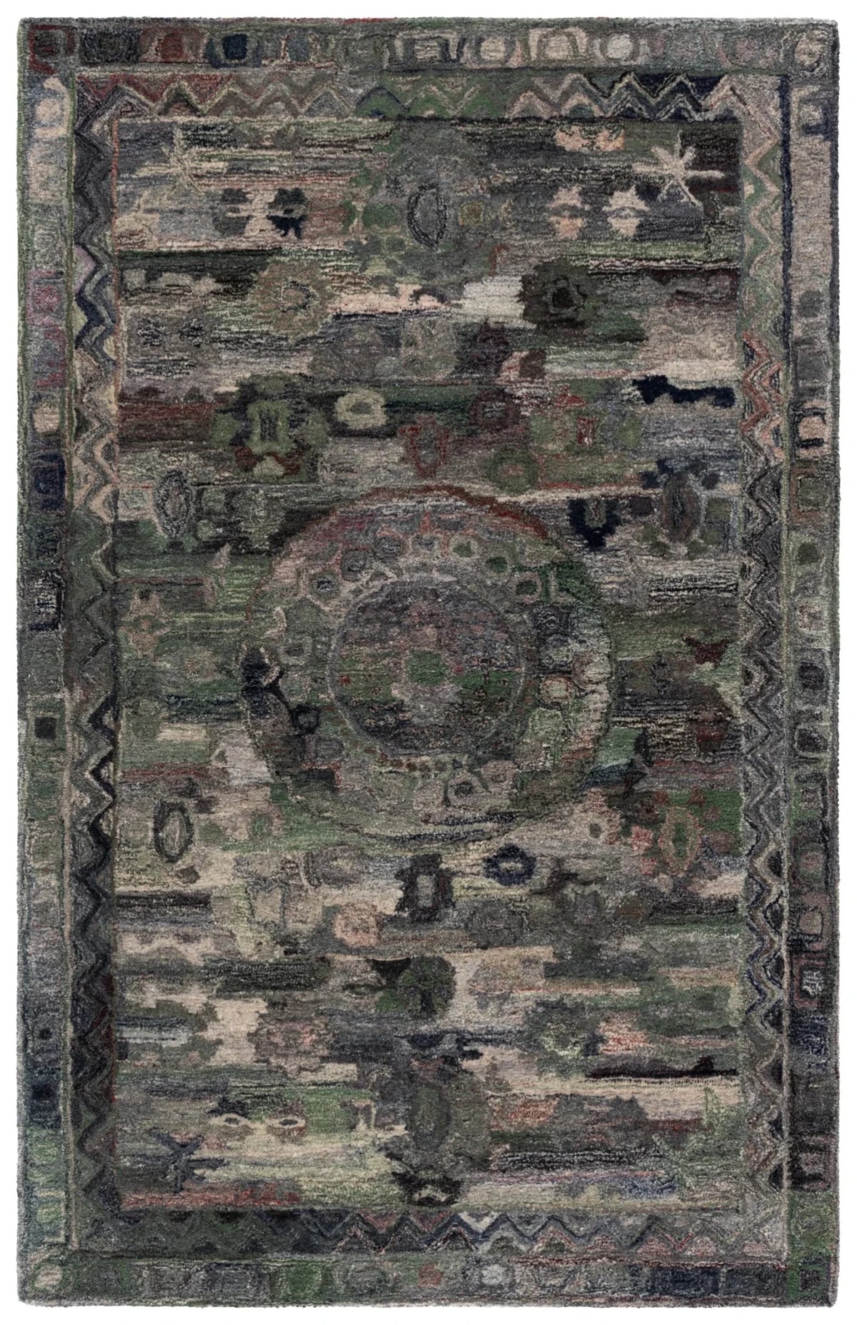 Safavieh Anatolia 4'-0" x 6'-0" Rug in Grey / Green