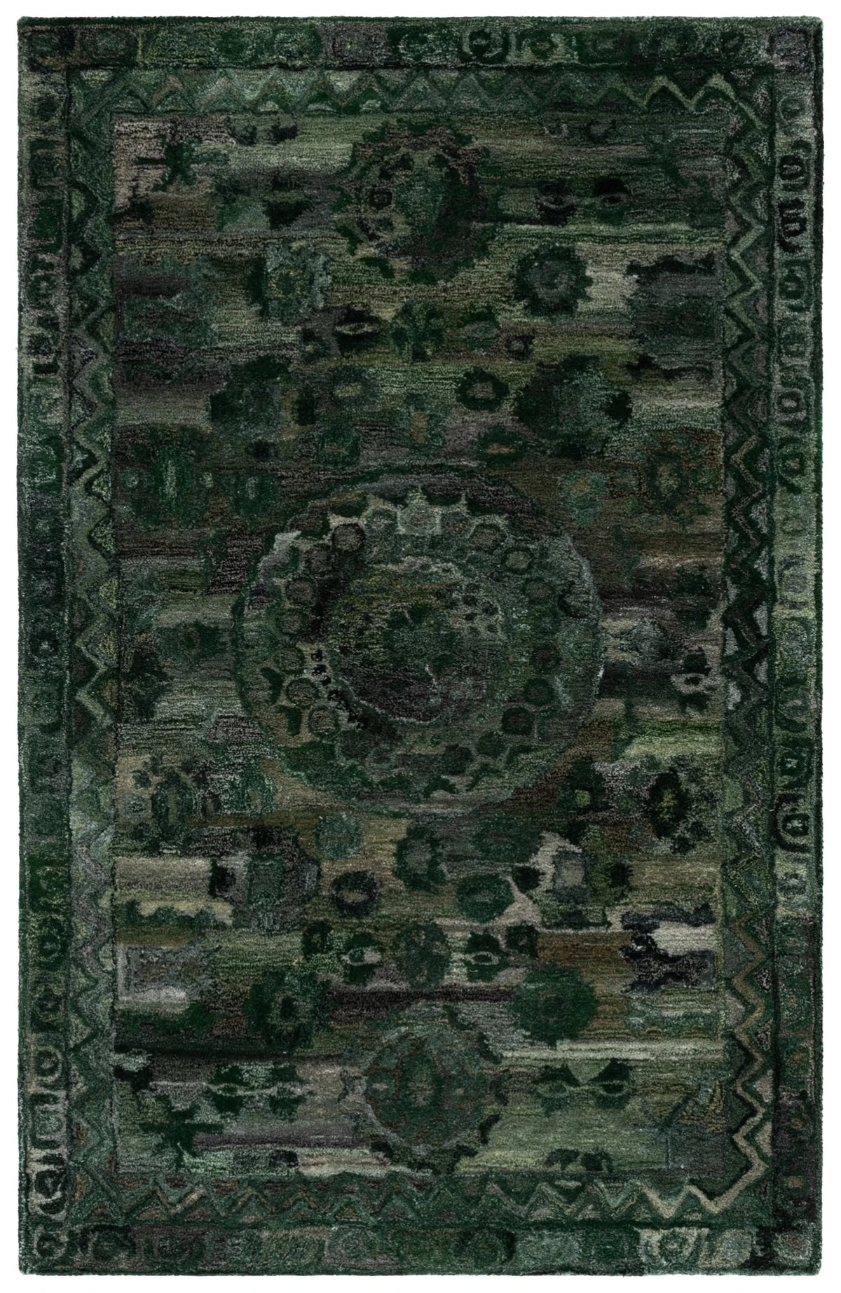 Safavieh Anatolia 4'-0" x 6'-0" Rug in Dark Green / Grey