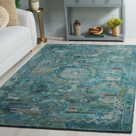 Safavieh Anatolia An411Y Aqua/Green Rug.