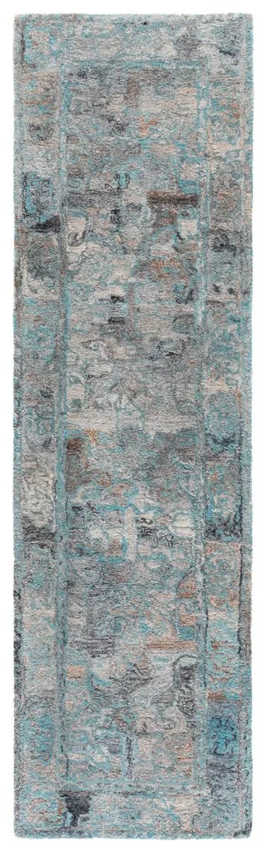 Safavieh Anatolia 2'-3" x 8'-0" Rug in Turquoise / Grey