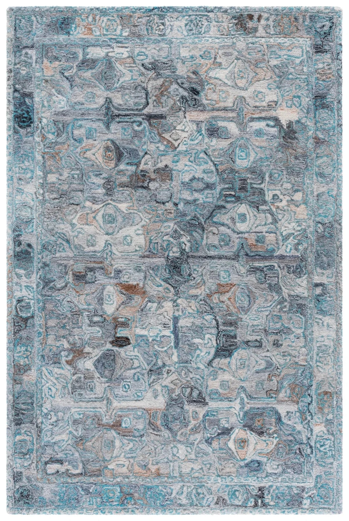 Safavieh Anatolia 4'-0" x 6'-0" Rug in Turquoise / Grey
