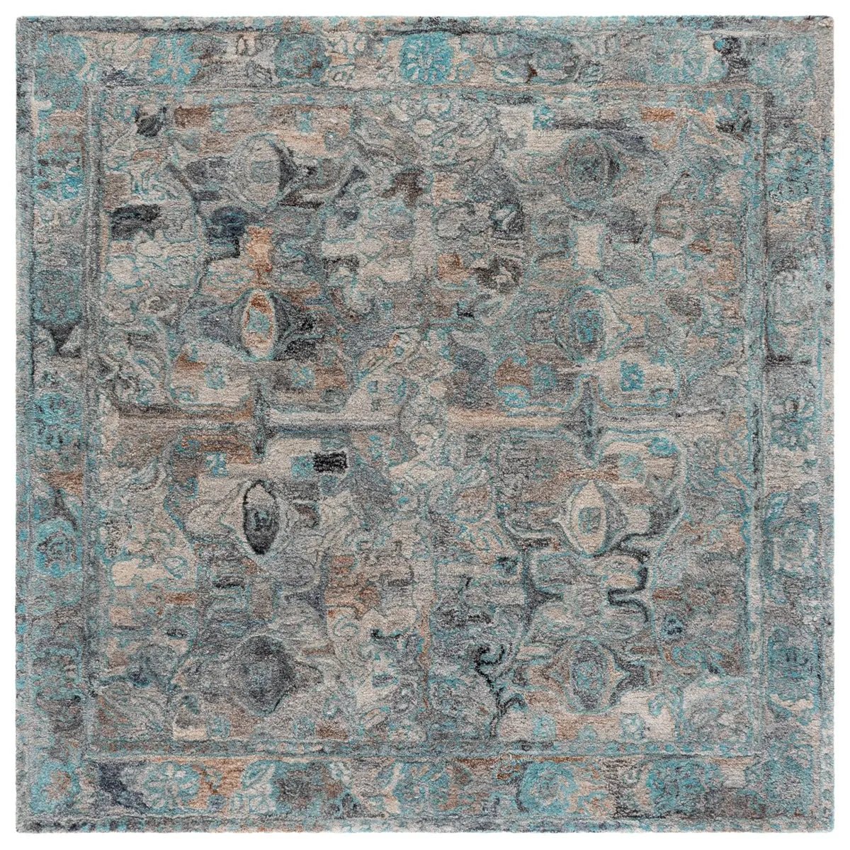 Safavieh Anatolia 6'-0" x 6'-0" Rug in Turquoise / Grey